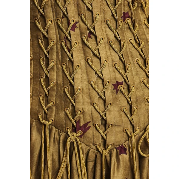 Alemais Astro Gown Olive  Sustainable Dresses with Alémais print -  Luxury Handbags Australian Designer