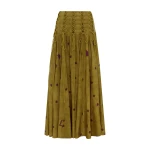 Alemais Astro Skirt Olive  Sustainable Skirts with Alémais print -  Luxury Handbags Australian Designer