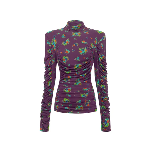 Alemais Betsy Ruched Top  Sustainable Tops with Alémais print -  Luxury Handbags Australian Designer