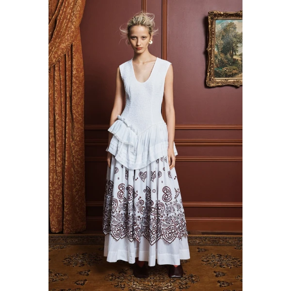 Alemais Bobby V-Neck Embroidered Midi Dress  Sustainable Dresses with Alémais print -  Luxury Handbags Australian Designer