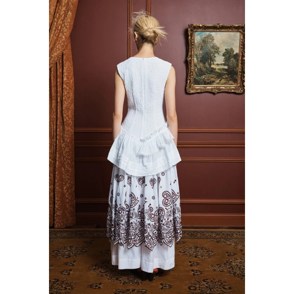 Alemais Bobby V-Neck Embroidered Midi Dress  Sustainable Dresses with Alémais print -  Luxury Handbags Australian Designer