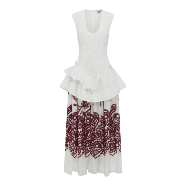 Alemais Bobby V-Neck Embroidered Midi Dress  Sustainable Dresses with Alémais print -  Luxury Handbags Australian Designer