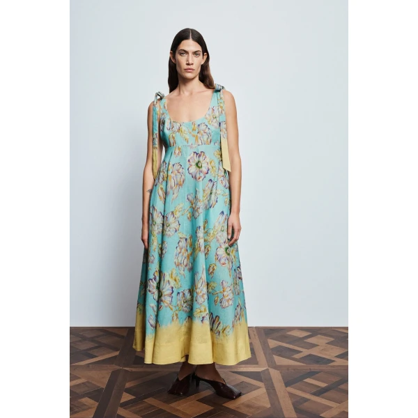 Alemais Jerry Ballet Midi Dress  Sustainable Dresses with Alémais print -  Luxury Handbags Australian Designer