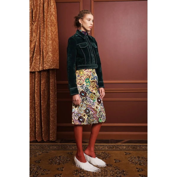Alemais Joanna Embellished Skirt  Sustainable Skirts with Alémais print -  Luxury Handbags Australian Designer