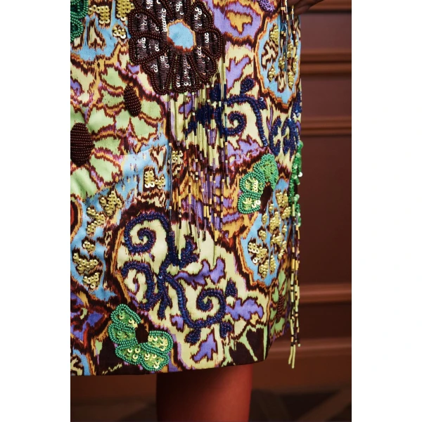 Alemais Joanna Embellished Skirt  Sustainable Skirts with Alémais print -  Luxury Handbags Australian Designer