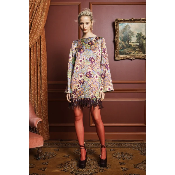 Alemais Joanna Mini Dress  Sustainable Dresses with Alémais print -  Luxury Handbags Australian Designer