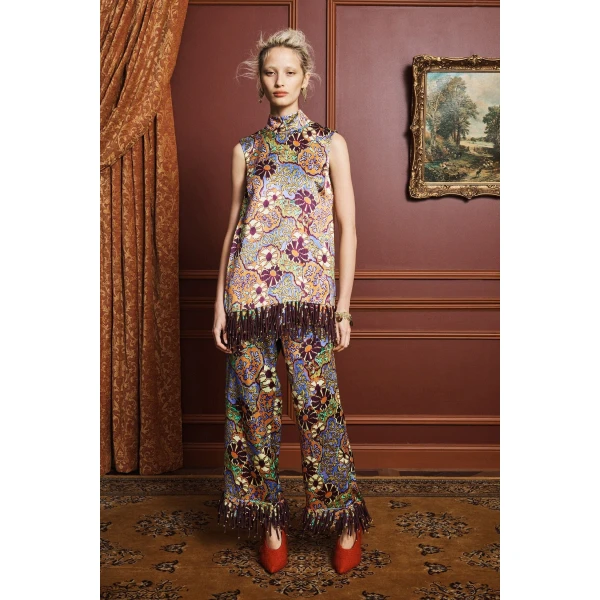 Alemais Joanna Pant  Sustainable Pants with Alémais print -  Luxury Handbags Australian Designer