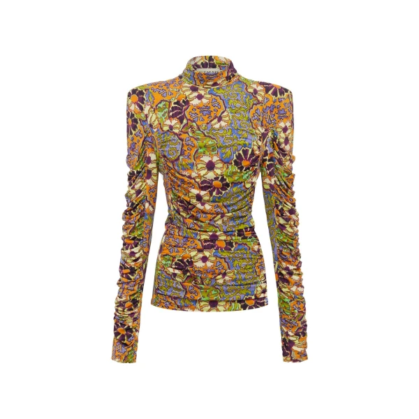 Alemais Joanna Ruched Top  Sustainable Tops with Alémais print -  Luxury Handbags Australian Designer