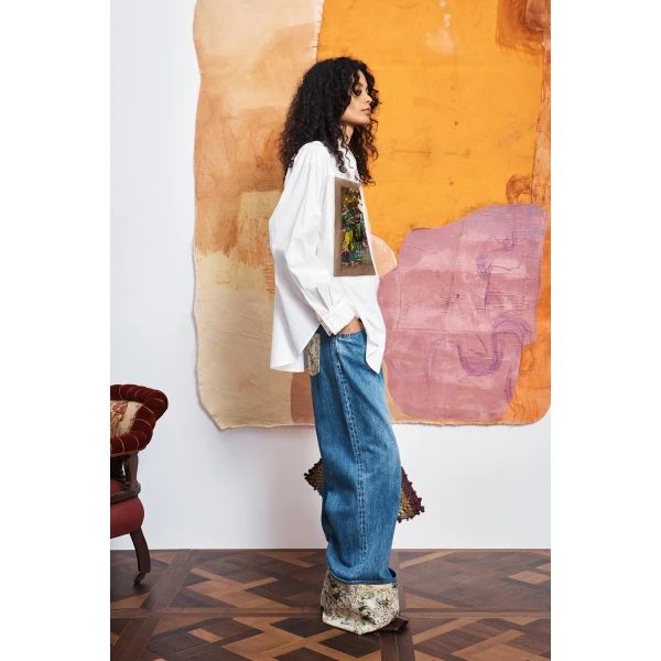 Alemais Limelight Embellish Shirt  Sustainable Tops with Alémais print -  Luxury Handbags Australian Designer