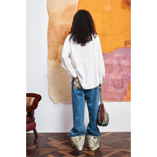 Alemais Limelight Embellish Shirt  Sustainable Tops with Alémais print -  Luxury Handbags Australian Designer
