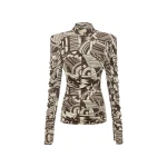 Alemais Lori Ruched Top  Sustainable Tops with Alémais print -  Luxury Handbags Australian Designer