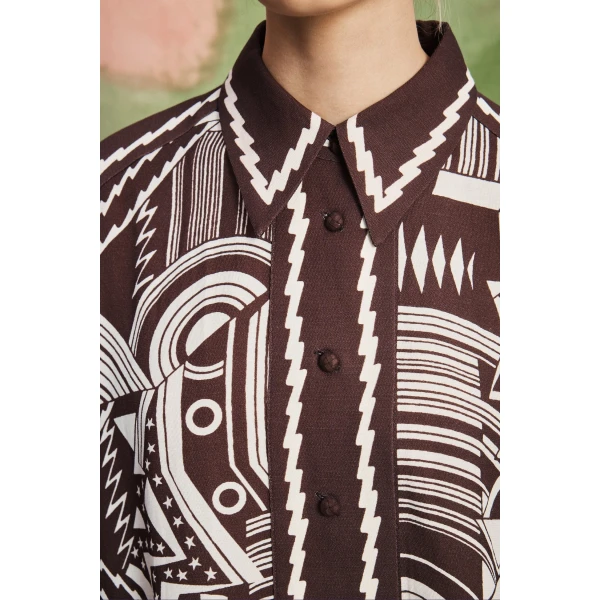 Alemais Lori Shirt  Sustainable Tops with Alémais print -  Luxury Handbags Australian Designer