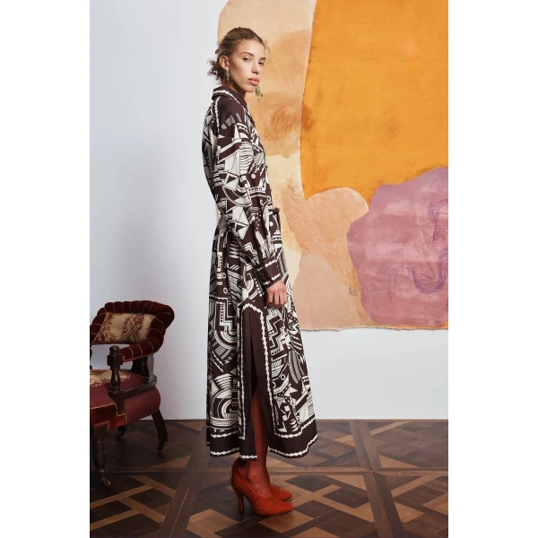Alemais Lori Shirtdress  Sustainable Dresses with Alémais print -  Luxury Handbags Australian Designer
