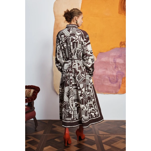 Alemais Lori Shirtdress  Sustainable Dresses with Alémais print -  Luxury Handbags Australian Designer