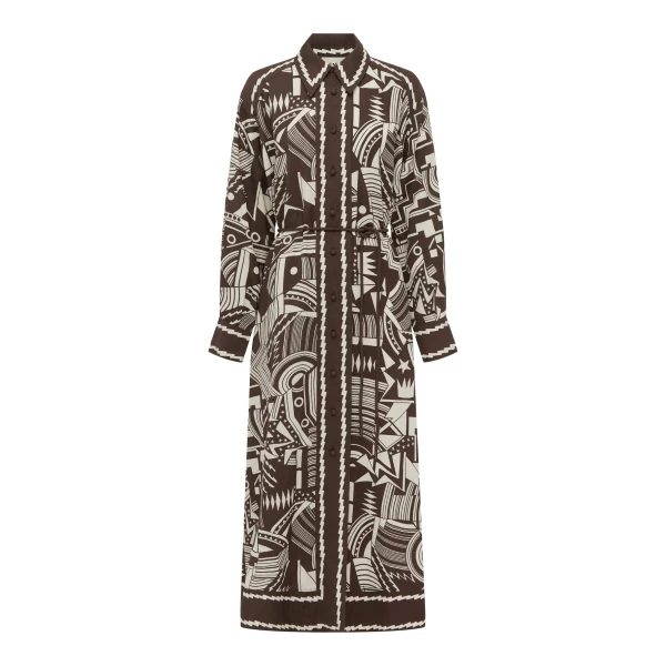 Alemais Lori Shirtdress  Sustainable Dresses with Alémais print -  Luxury Handbags Australian Designer