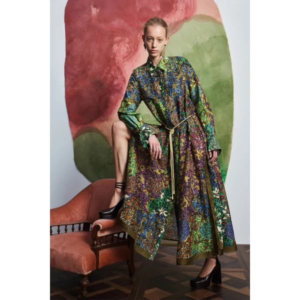 Alemais Marnie Shirtdress  Sustainable Dresses with Alémais print -  Luxury Handbags Australian Designer