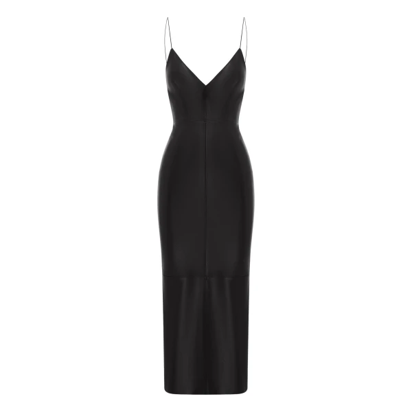 alex perry leather midi dress
