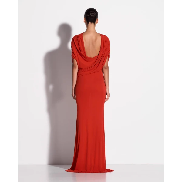 Off Shoulder Cape Gown