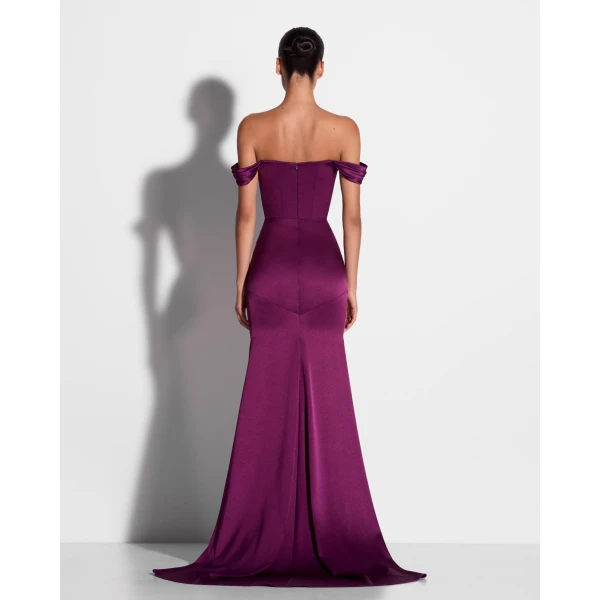 Off Shoulder Panelled Gown