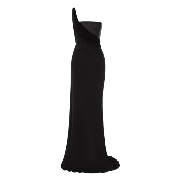 alex perry leather & jersey gown