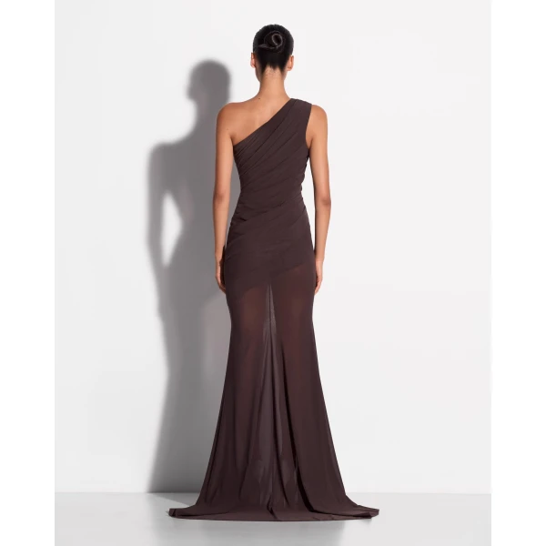 One Shoulder Tucked Gown