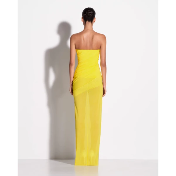 Strapless Tucked Column
