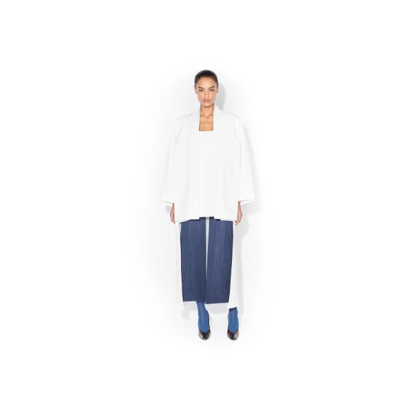 Alaïa Asymmetric Poplin Coat - ALAÏA Coats - Laser Cut Luxury - Shop at Luxury Shoes 