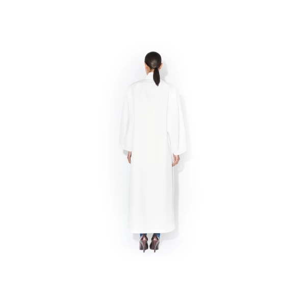Alaïa Asymmetric Poplin Coat - ALAÏA Coats - Laser Cut Luxury - Shop at Luxury Shoes 