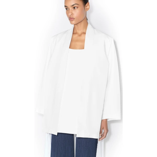 Alaïa Asymmetric Poplin Coat - ALAÏA Coats - Laser Cut Luxury - Shop at Luxury Shoes 