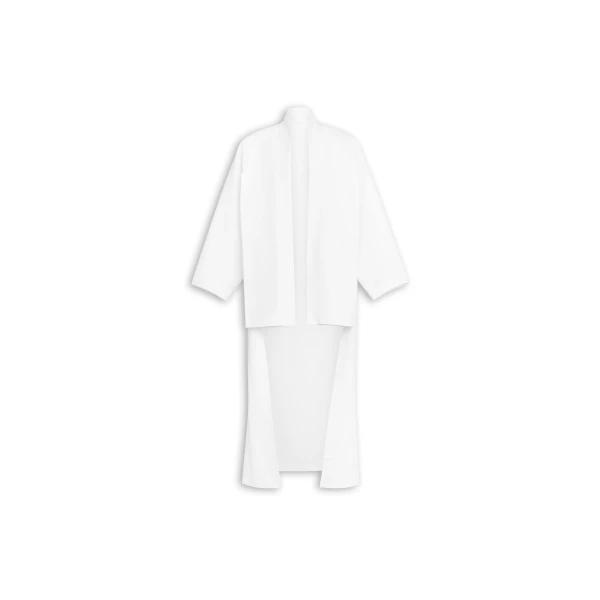 Alaïa Asymmetric Poplin Coat - ALAÏA Coats - Laser Cut Luxury - Shop at Luxury Shoes 