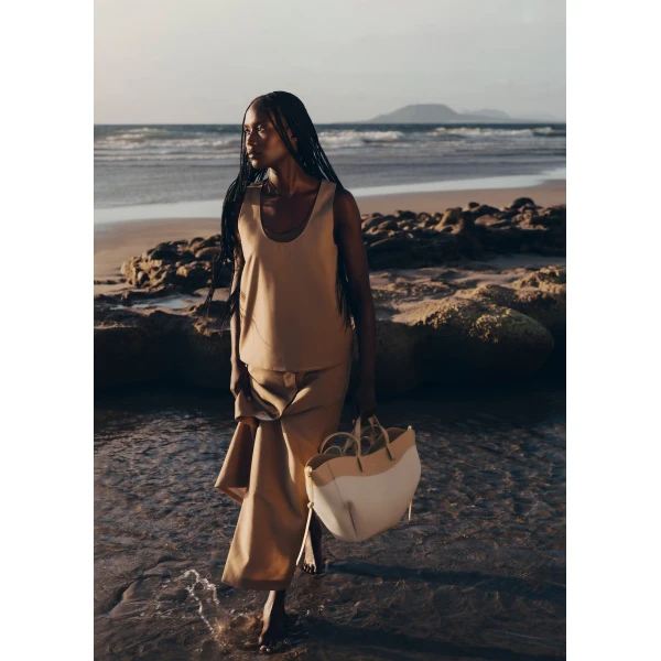 Polène Cyme in Beige Cyme in Beige - Totes & Top-Handle Bags - Parisian Luxury Leather Bag at Luxury Shoes 