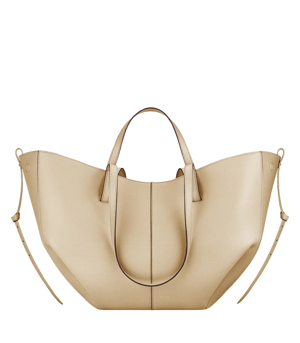 Beige-Cyme-in-Sand-collection-coveti23623_nobg Polène Cyme in Sand Cyme in Sand - Totes & Top-Handle Bags - Parisian Luxury Leather Bag at Luxury Shoes