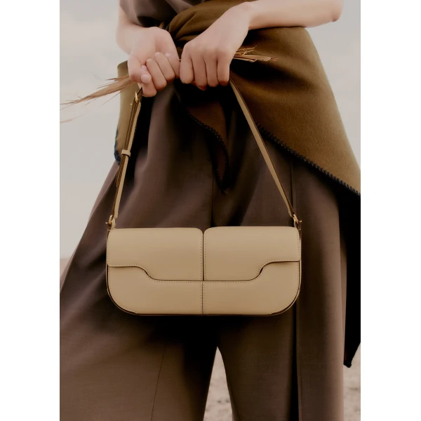 Polène Osmo in Sand Osmo in Sand - Shoulder & Crossbody Bags - Parisian Luxury Leather Bag at Luxury Shoes 