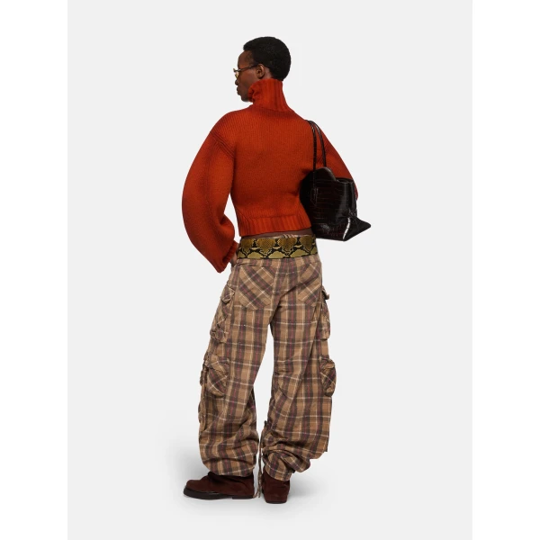 Attico beige and black trousers