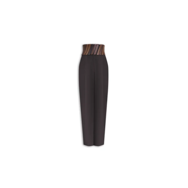 Alaïa Belt Wool Gabardine Pants - ALAÏA Pants - Laser Cut Luxury - Shop at Luxury Shoes 
