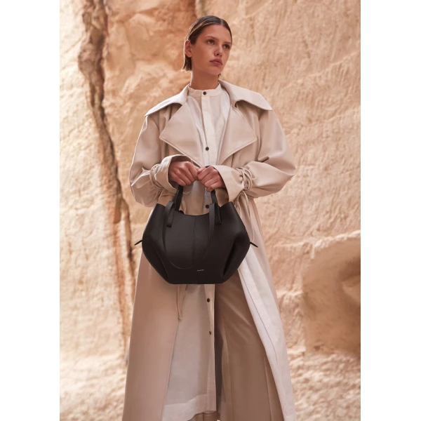 Polène Cyme Mini in Black Cyme Mini in Black - Mini Bags - Parisian Luxury Leather Bag at Luxury Shoes 