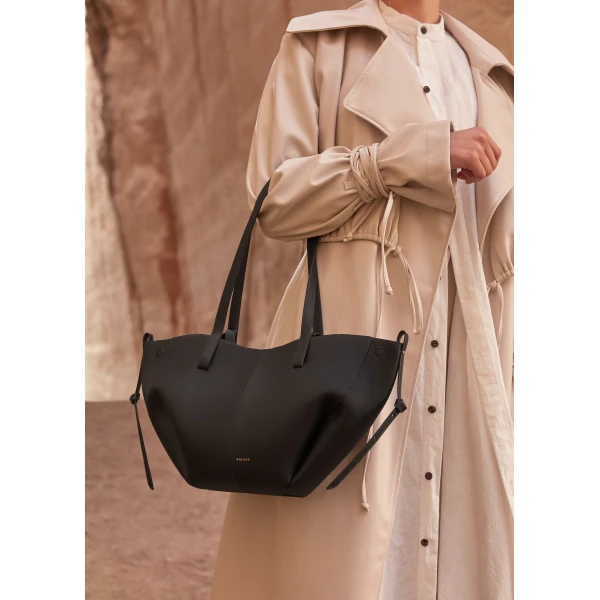 Polène Cyme Mini in Black Cyme Mini in Black - Mini Bags - Parisian Luxury Leather Bag at Luxury Shoes 