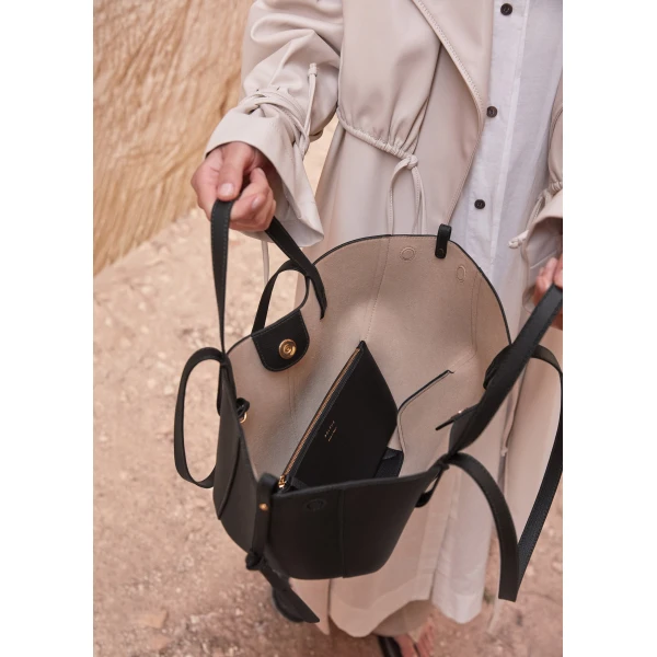 Polène Cyme Mini in Black Cyme Mini in Black - Mini Bags - Parisian Luxury Leather Bag at Luxury Shoes 