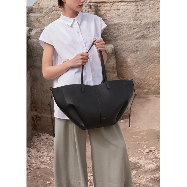 Polène Cyme in Black Cyme in Black - Totes & Top-Handle Bags - Parisian Luxury Leather Bag at Luxury Shoes 