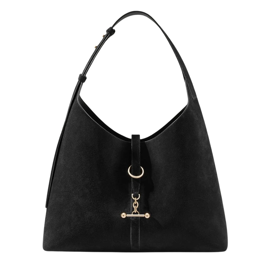 Black-Kite-Hobo-Maxi-in-Black-Suede48204_nobg Strathberry Kite Hobo Maxi crossbody bag