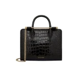 Black-Mini-Tote-in-Croc-embossed-Leather-Black55440_nobg Strathberry Mini Tote bag
