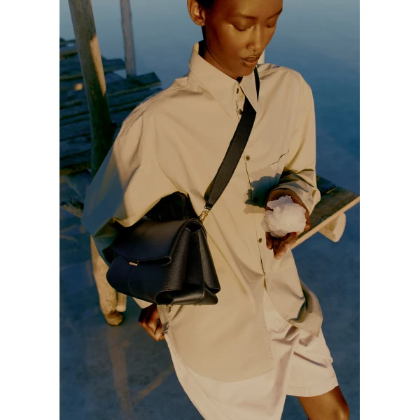 Polène Mokki in Black Mokki in Black - Shoulder & Crossbody Bags - Parisian Luxury Leather Bag at Luxury Shoes 