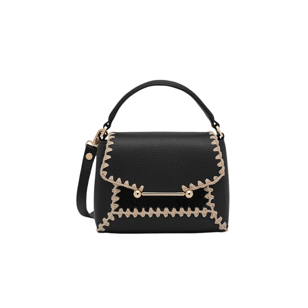 Black-Mosaic-Nano-in-Black-Crochet95968_nobg Strathberry Mosaic Nano mini bag