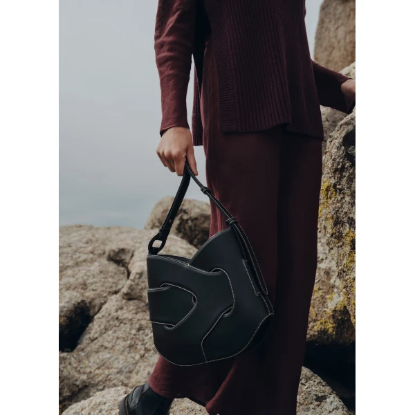 Polène Nodde Hobo in Black Nodde Hobo in Black - Shoulder & Crossbody Bags - Parisian Luxury Leather Bag at Luxury Shoes 