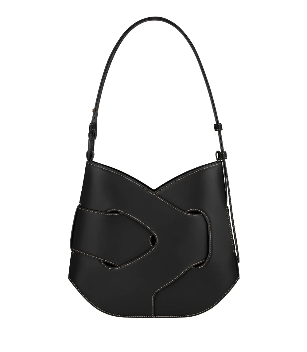 Black-Nodde-Hobo-in-Black-collection-coveti65621_nobg Polène Nodde Hobo in Black Nodde Hobo in Black - Shoulder & Crossbody Bags - Parisian Luxury Leather Bag at Luxury Shoes