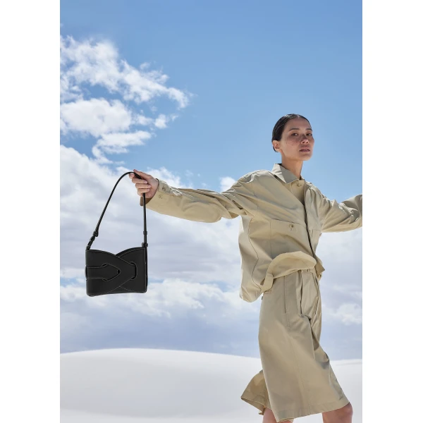 Polène Nodde in Black Nodde in Black - Shoulder & Crossbody Bags - Parisian Luxury Leather Bag at Luxury Shoes 
