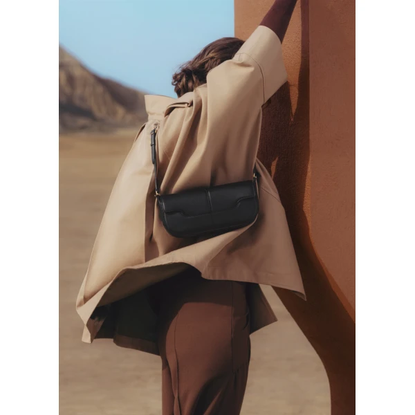 Polène Osmo in Black Osmo in Black - Shoulder & Crossbody Bags - Parisian Luxury Leather Bag at Luxury Shoes 