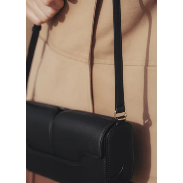 Polène Osmo in Black Osmo in Black - Shoulder & Crossbody Bags - Parisian Luxury Leather Bag at Luxury Shoes 