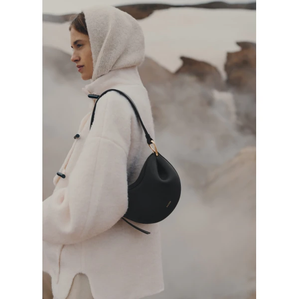 Polène Tonca - Textured Black in Black Tonca - Textured Black in Black - Shoulder & Crossbody Bags - Parisian Luxury Leather Bag at Luxury Shoes 