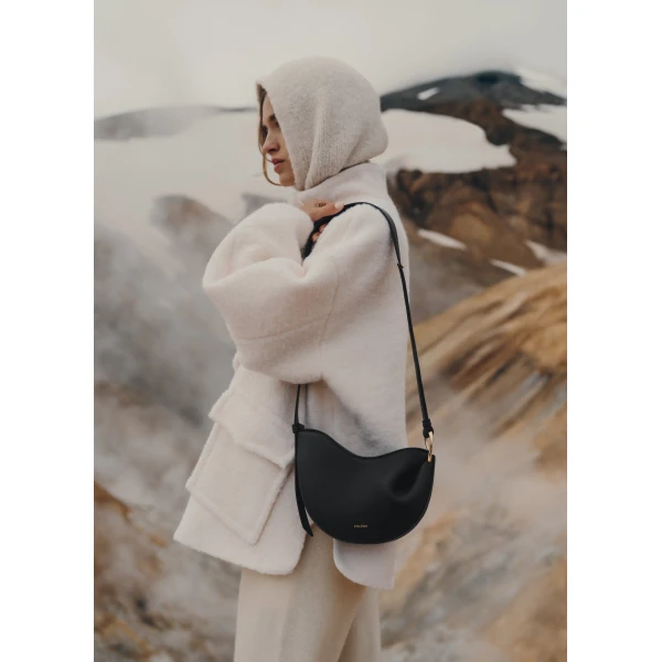 Polène Tonca - Textured Black in Black Tonca - Textured Black in Black - Shoulder & Crossbody Bags - Parisian Luxury Leather Bag at Luxury Shoes 